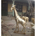 Modern Decoration outdoor life size bronze brass giraffe statue